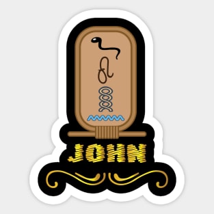 JOHN-American names in hieroglyphic letters-JOHN, name in a Pharaonic Khartouch-Hieroglyphic pharaonic names Sticker